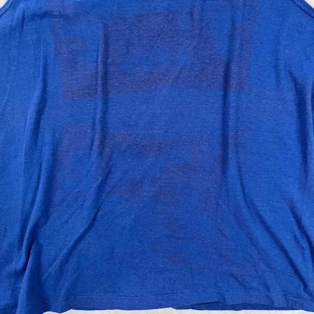 Vintage Nike Tank Top Mens XL Blue Big Graphic Logo Made USA Athletic 80s 90s